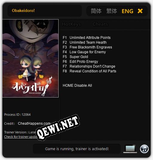 Трейнер для Obakeidoro! [v1.0.9]