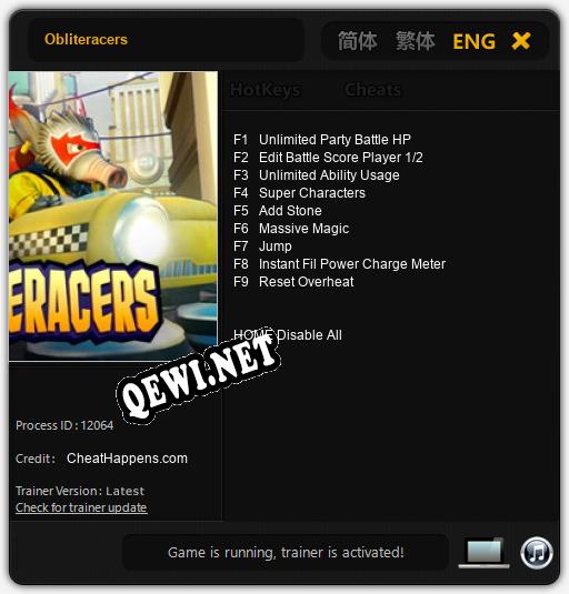 Obliteracers: Трейнер +9 [v1.9]