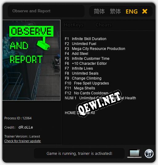 Observe and Report: Трейнер +13 [v1.1]