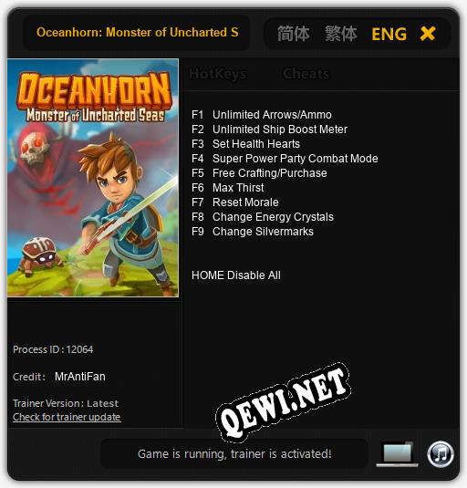 Oceanhorn: Monster of Uncharted Seas: Трейнер +9 [v1.9]