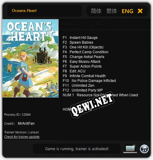 Oceans Heart: Трейнер +13 [v1.3]