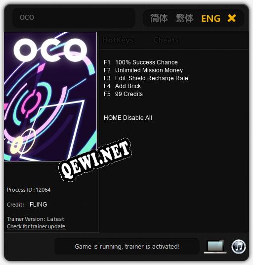 OCO: ТРЕЙНЕР И ЧИТЫ (V1.0.87)