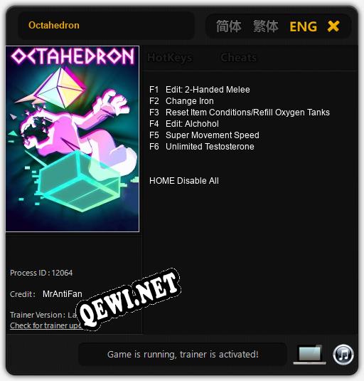 Трейнер для Octahedron [v1.0.5]