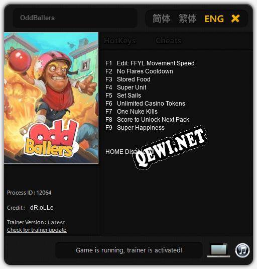 OddBallers: Трейнер +9 [v1.7]
