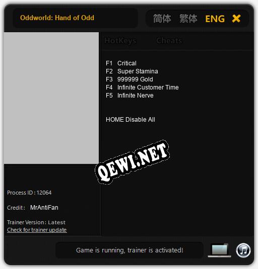 Трейнер для Oddworld: Hand of Odd [v1.0.8]