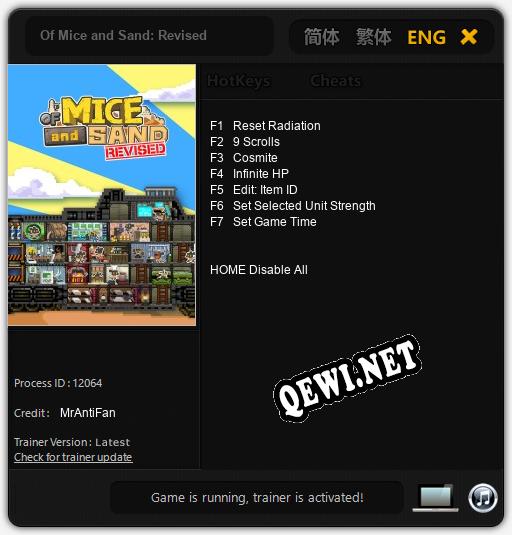 Of Mice and Sand: Revised: ТРЕЙНЕР И ЧИТЫ (V1.0.89)