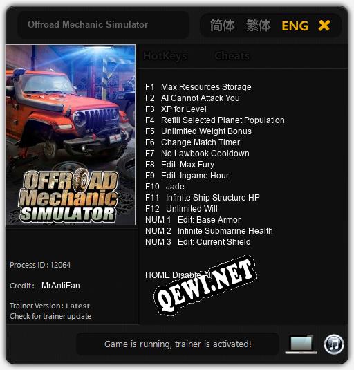 Offroad Mechanic Simulator: Трейнер +15 [v1.8]