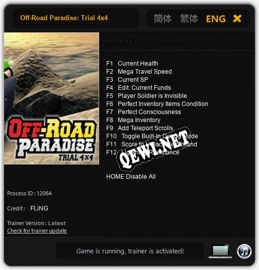 Off-Road Paradise: Trial 4x4: ТРЕЙНЕР И ЧИТЫ (V1.0.62)