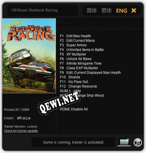 Off-Road: Redneck Racing: Трейнер +14 [v1.4]