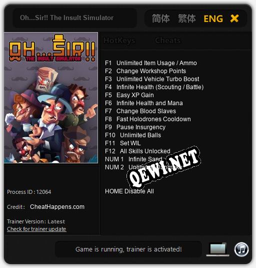 Oh...Sir!! The Insult Simulator: Трейнер +14 [v1.2]