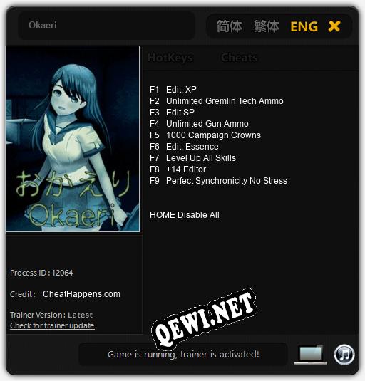 Okaeri: ТРЕЙНЕР И ЧИТЫ (V1.0.16)