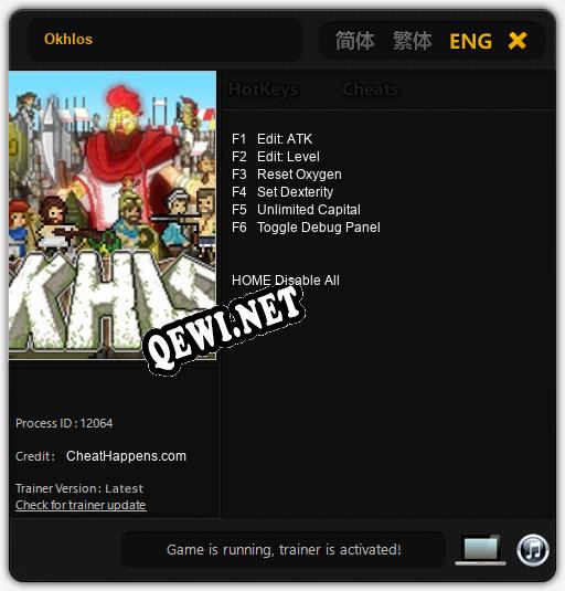 Трейнер для Okhlos [v1.0.2]