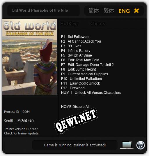 Old World Pharaohs of the Nile: Читы, Трейнер +13 [MrAntiFan]