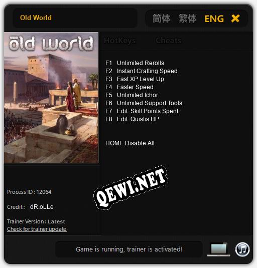 Old World: Читы, Трейнер +8 [dR.oLLe]