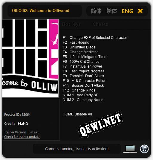 OlliOlli2: Welcome to Olliwood: Читы, Трейнер +14 [FLiNG]