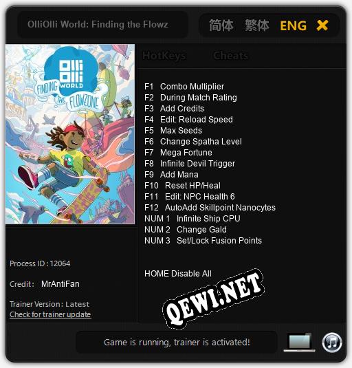 OlliOlli World: Finding the Flowzone: Трейнер +15 [v1.7]