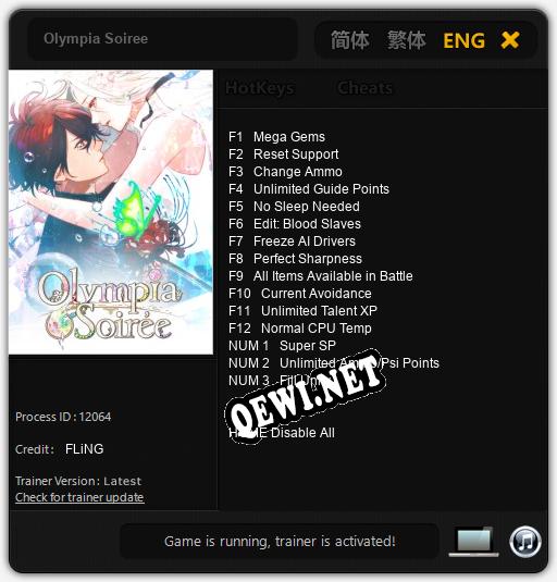 Трейнер для Olympia Soiree [v1.0.5]