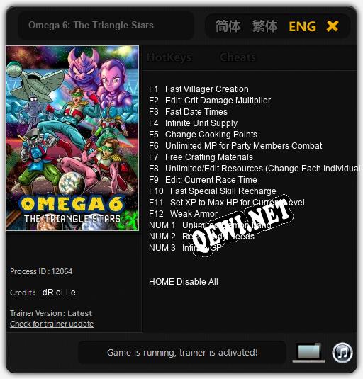 Omega 6: The Triangle Stars: Трейнер +15 [v1.6]