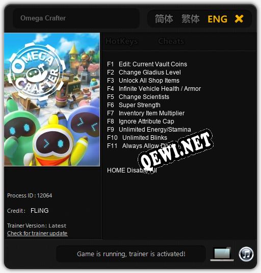 Omega Crafter: Трейнер +11 [v1.4]