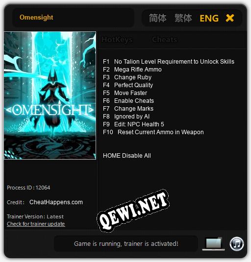 Omensight: Читы, Трейнер +10 [CheatHappens.com]