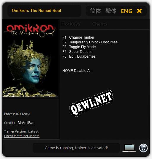 Omikron: The Nomad Soul: ТРЕЙНЕР И ЧИТЫ (V1.0.45)