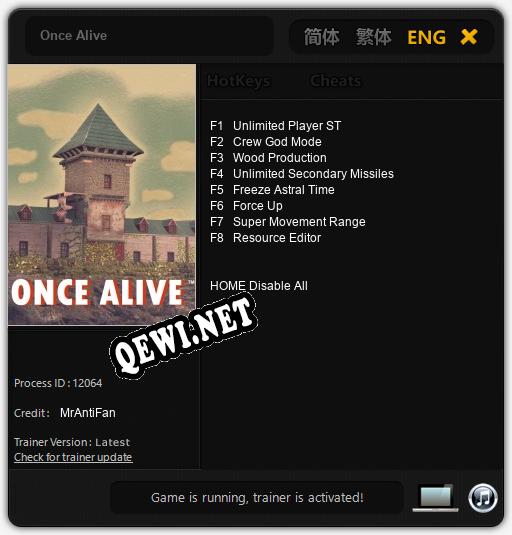 Once Alive: ТРЕЙНЕР И ЧИТЫ (V1.0.44)