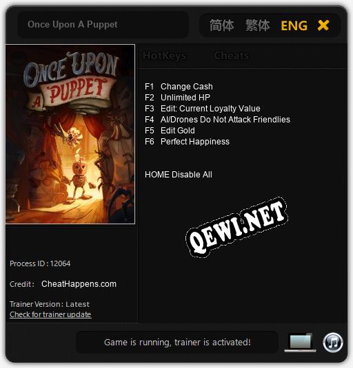 Трейнер для Once Upon A Puppet [v1.0.6]