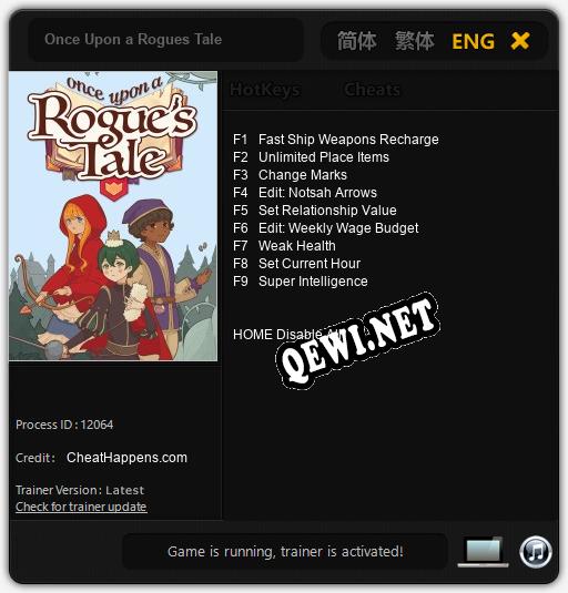 Once Upon a Rogues Tale: ТРЕЙНЕР И ЧИТЫ (V1.0.33)