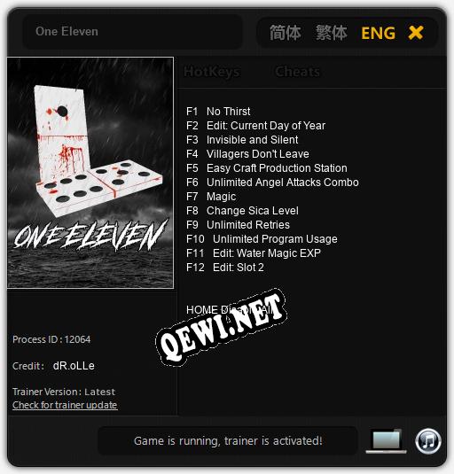 Трейнер для One Eleven [v1.0.7]