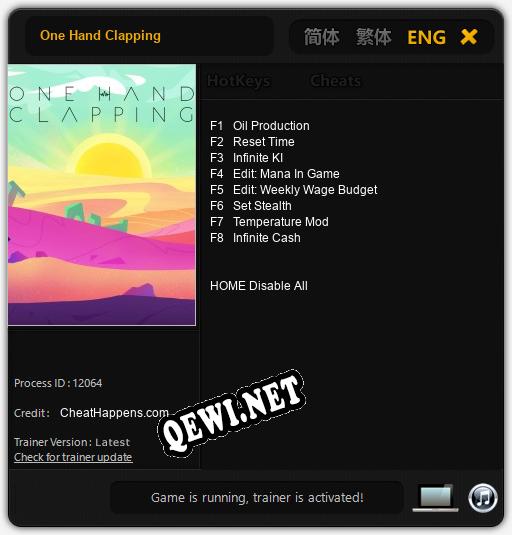 One Hand Clapping: Трейнер +8 [v1.5]