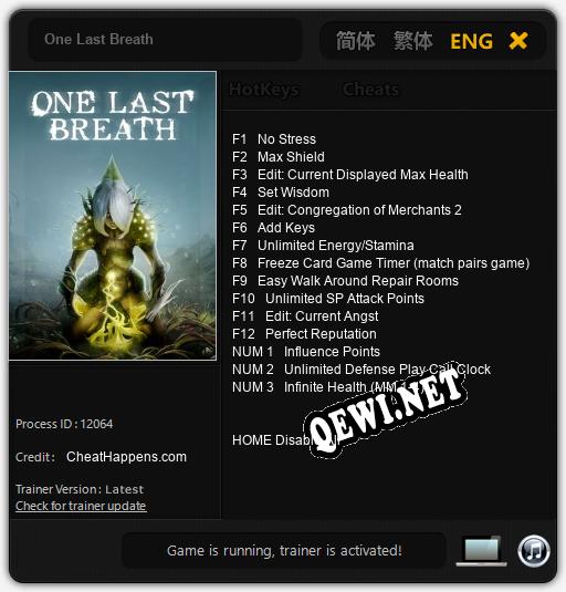 One Last Breath: Читы, Трейнер +15 [CheatHappens.com]