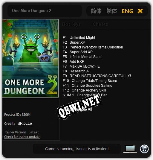 One More Dungeon 2: ТРЕЙНЕР И ЧИТЫ (V1.0.87)