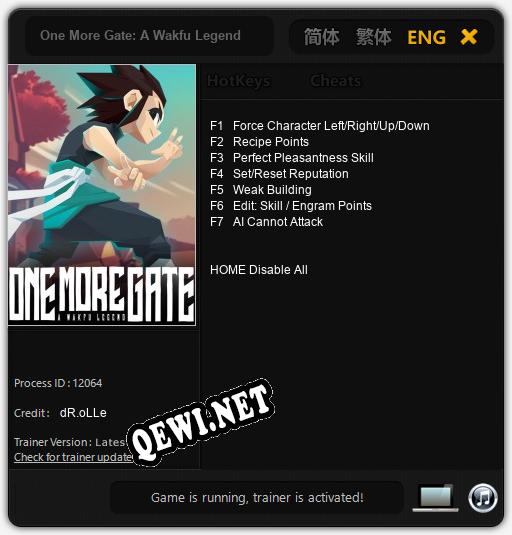Трейнер для One More Gate: A Wakfu Legend [v1.0.5]