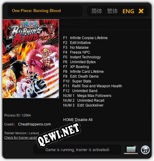 One Piece: Burning Blood: Трейнер +15 [v1.5]