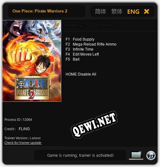 One Piece: Pirate Warriors 2: ТРЕЙНЕР И ЧИТЫ (V1.0.34)