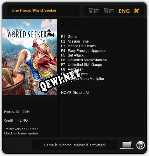 One Piece: World Seeker: Трейнер +10 [v1.1]