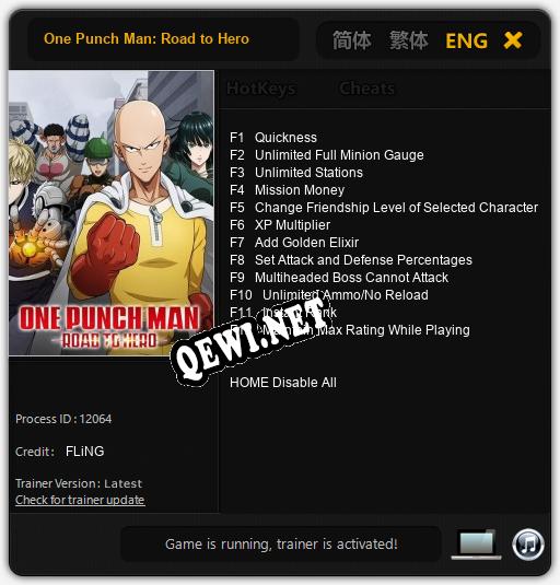 Трейнер для One Punch Man: Road to Hero [v1.0.7]