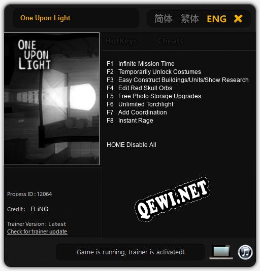 One Upon Light: Читы, Трейнер +8 [FLiNG]