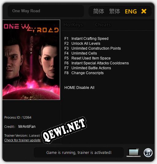 One Way Road: Читы, Трейнер +8 [MrAntiFan]