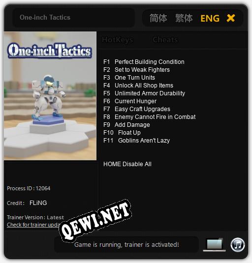 Трейнер для One-inch Tactics [v1.0.1]