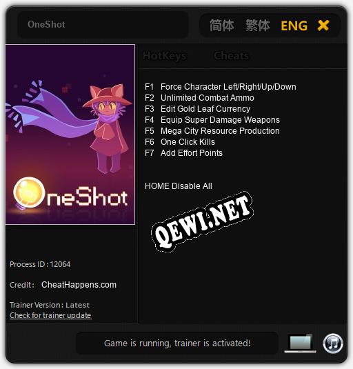 OneShot: Читы, Трейнер +7 [CheatHappens.com]
