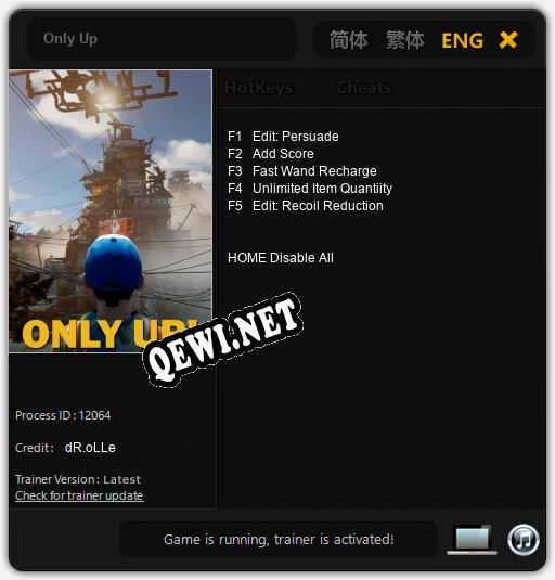 Only Up: Трейнер +5 [v1.9]