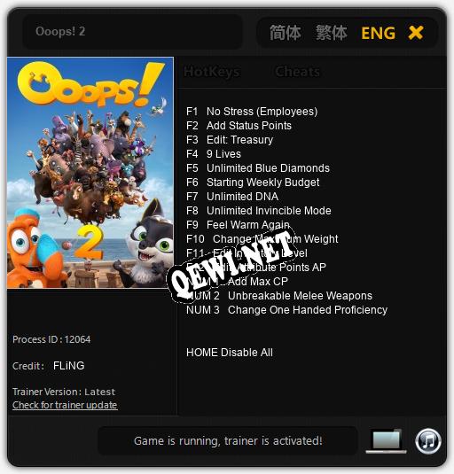 Трейнер для Ooops! 2 [v1.0.1]