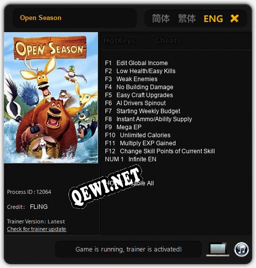 Open Season: Трейнер +13 [v1.5]