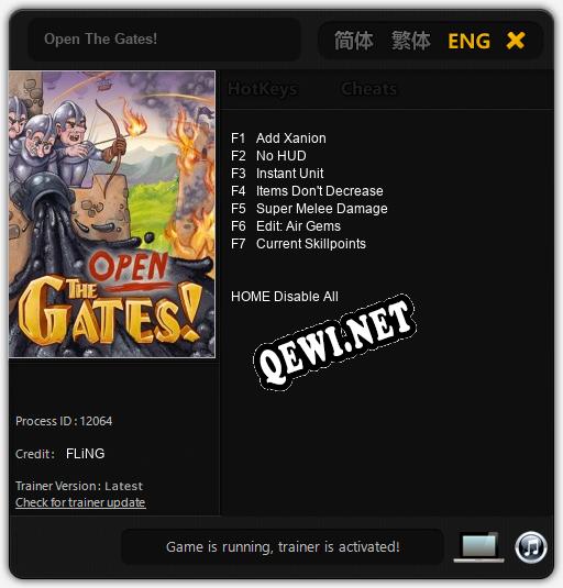 Open The Gates!: Читы, Трейнер +7 [FLiNG]