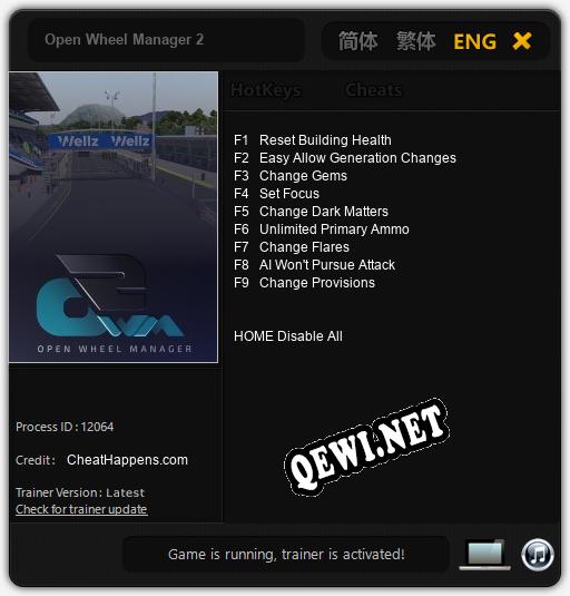 Трейнер для Open Wheel Manager 2 [v1.0.7]