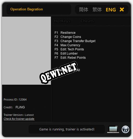 Трейнер для Operation Bagration [v1.0.2]
