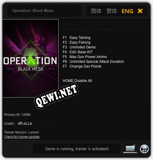 Operation: Black Mesa: ТРЕЙНЕР И ЧИТЫ (V1.0.99)