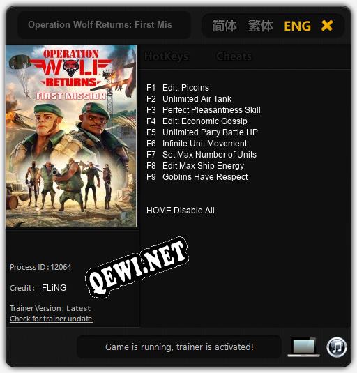 Трейнер для Operation Wolf Returns: First Mission [v1.0.4]