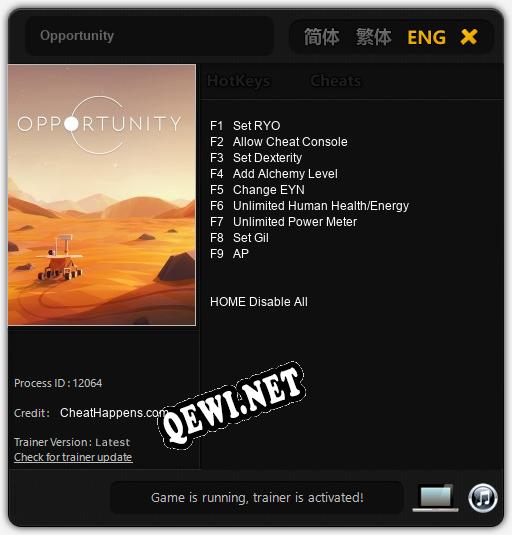 Opportunity: ТРЕЙНЕР И ЧИТЫ (V1.0.52)
